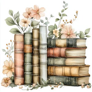 20 fleurs sauvages livres des cliparts, des cliparts de fleurs de livre, des cliparts amateur de livres, aquarelle imprimable, JPG de haute qualité, papercraft, journal indésirable