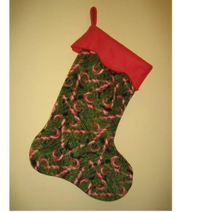 Candy Canes Fleece Christmas Stocking image 1