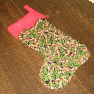 Candy Canes Fleece Christmas Stocking image 3