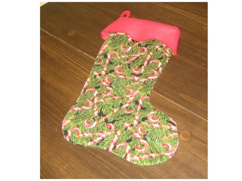 Candy Canes Fleece Christmas Stocking image 2