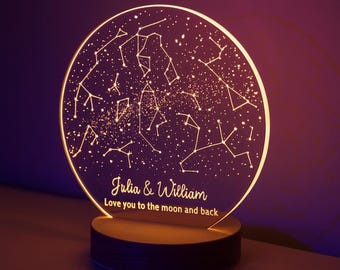 Mappa stellare personalizzata per data, mappa stellare per anniversario, le stelle la notte in cui ci siamo incontrati, salva la data nel cielo notturno, mappa stellare per il primo appuntamento, mappa stellare regalo