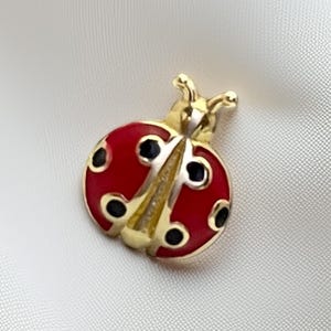 Piercing de mariquita en oro macizo de 14 quilates: pendiente de cartílago con parte trasera plana para perforaciones en el trago, el hélix y la caracola.