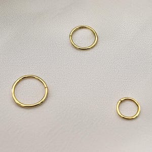 14K Solid Gold Hoop Ring - Septum Clicker Hinge Hoop, Knorpelohrring, Daith Piercing, Nasenring, Conch Hoop, handgefertigter Schmuck