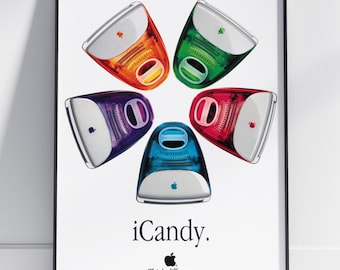 Apple Imac Icandy Vintage Poster Retro Tech Advert Art Print