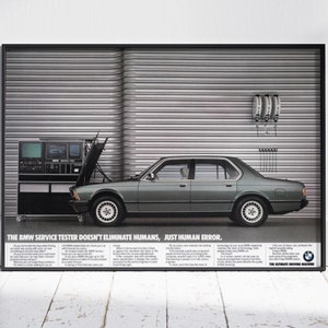 BMW E23 7 Series Poster Maganzine Advert Authentic Vintage Retro Classic Art Print, Perfect for Home or Office Decor, Gift Car Enthusiasts.