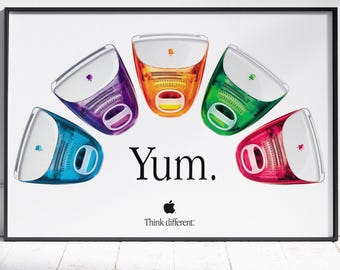 Apple Imac 1999 Vintage Poster Retro Tech Advert Art Print