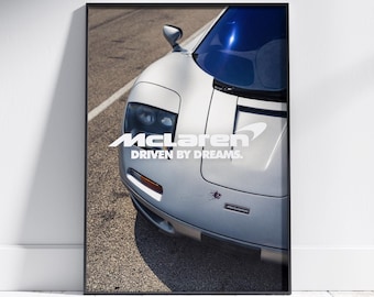 McLaren F1 Poster Art Print, Wall Decor, Garage Art, BMW Lover Car Enthusiast Decoration, Gift for Dad, Gift for Son