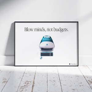 Apple iMac 1998 Vintage Poster Retro Tech Advert Art Print, Perfect for Home or Office Decor, Gift for Apple Fans, Computer Wall Art