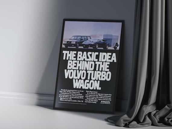 Volvo 740/lamborghini Vintage Poster Art Print, Wall Decor, Garage