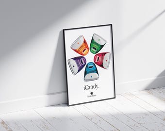 Apple Imac Icandy Vintage Poster Retro Tech Advert Art Print
