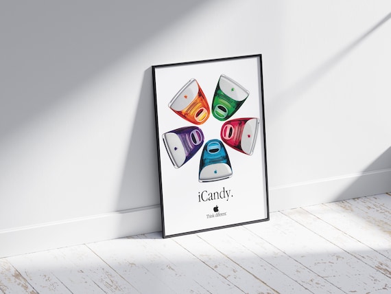 Apple Imac Icandy Vintage Poster Retro Tech Advert Art Print