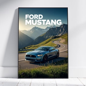Ford Mustang poster art print, auto art print, vintage automotive auto print, Ford auto poster, perfect cadeau voor autoliefhebbers, cadeau voor mannen
