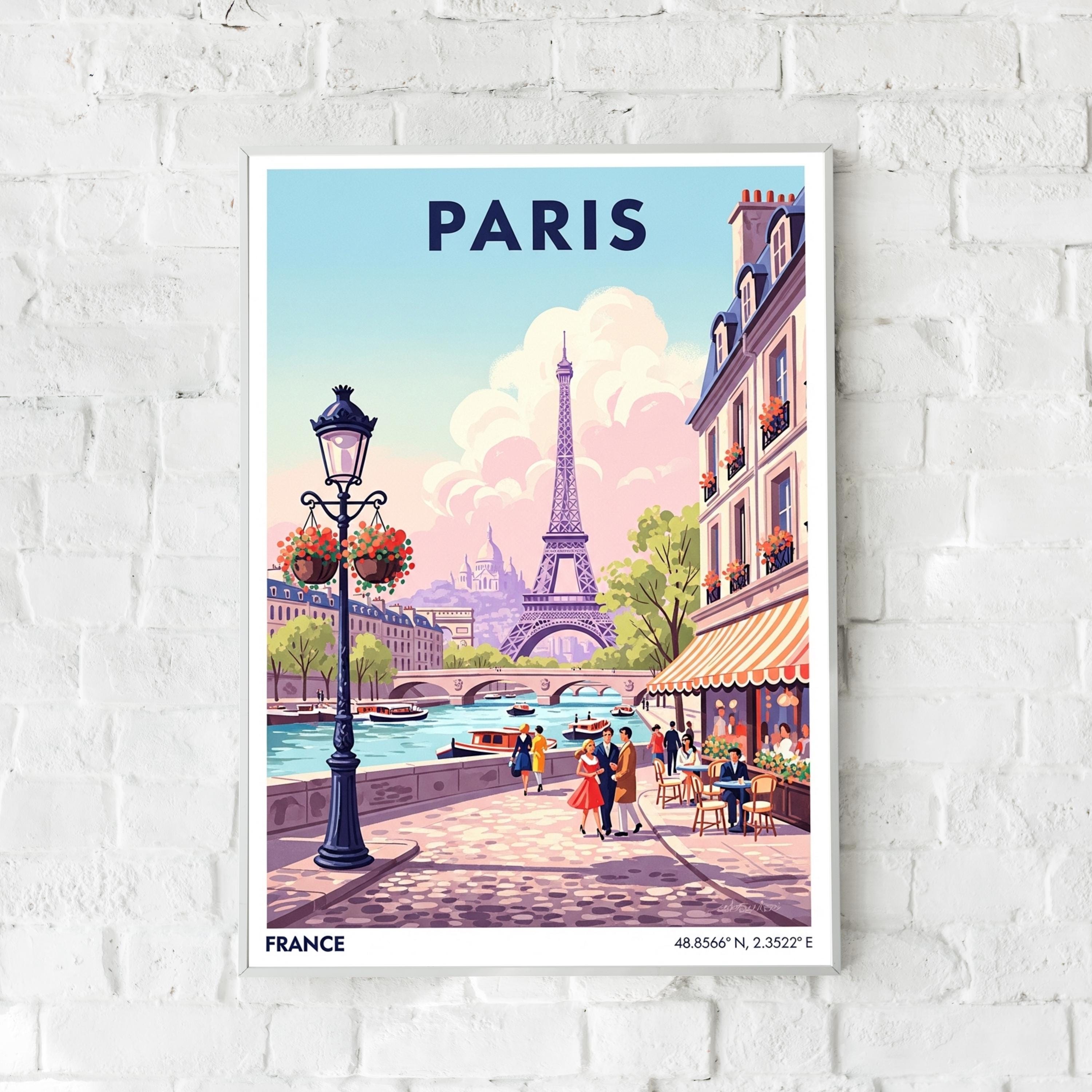 パリ旅行アートプリント - ヴィンテージフランスポスター、自宅や 