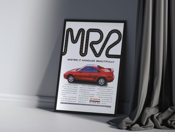 Toyota MR2 Poster Advert Vintage Retro Classic Art Print, Perfect