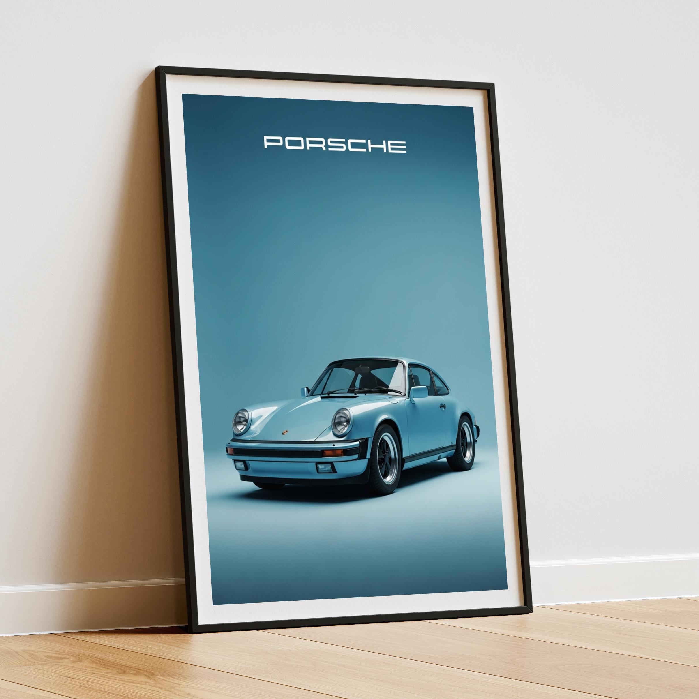 当時物オリジナル　ポルシェ911 ビンテージ特大ポスター　99x70cm ヴィンテージ ポルシェ 911 アートプリント – ブルーフォトリアリ