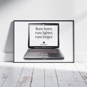 Apple PowerBook G3 Vintage 1999 Poster Retro Tech Advert Art Print, Perfect for Home or Office Decor, Gift for Apple Fans, Computer Wall Art