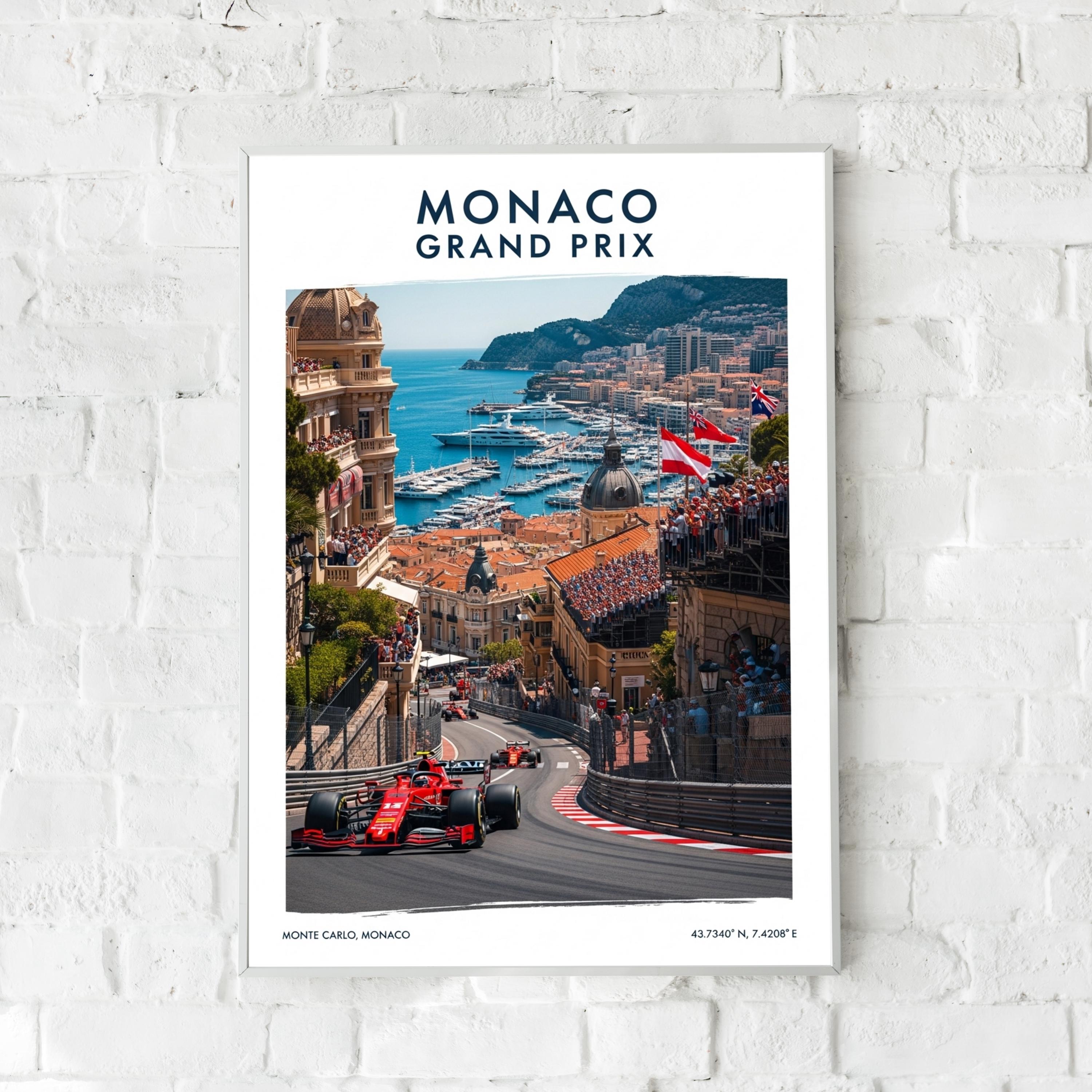 Monaco Grand Prix Racing Poster – Photorealistic Travel Wall Art