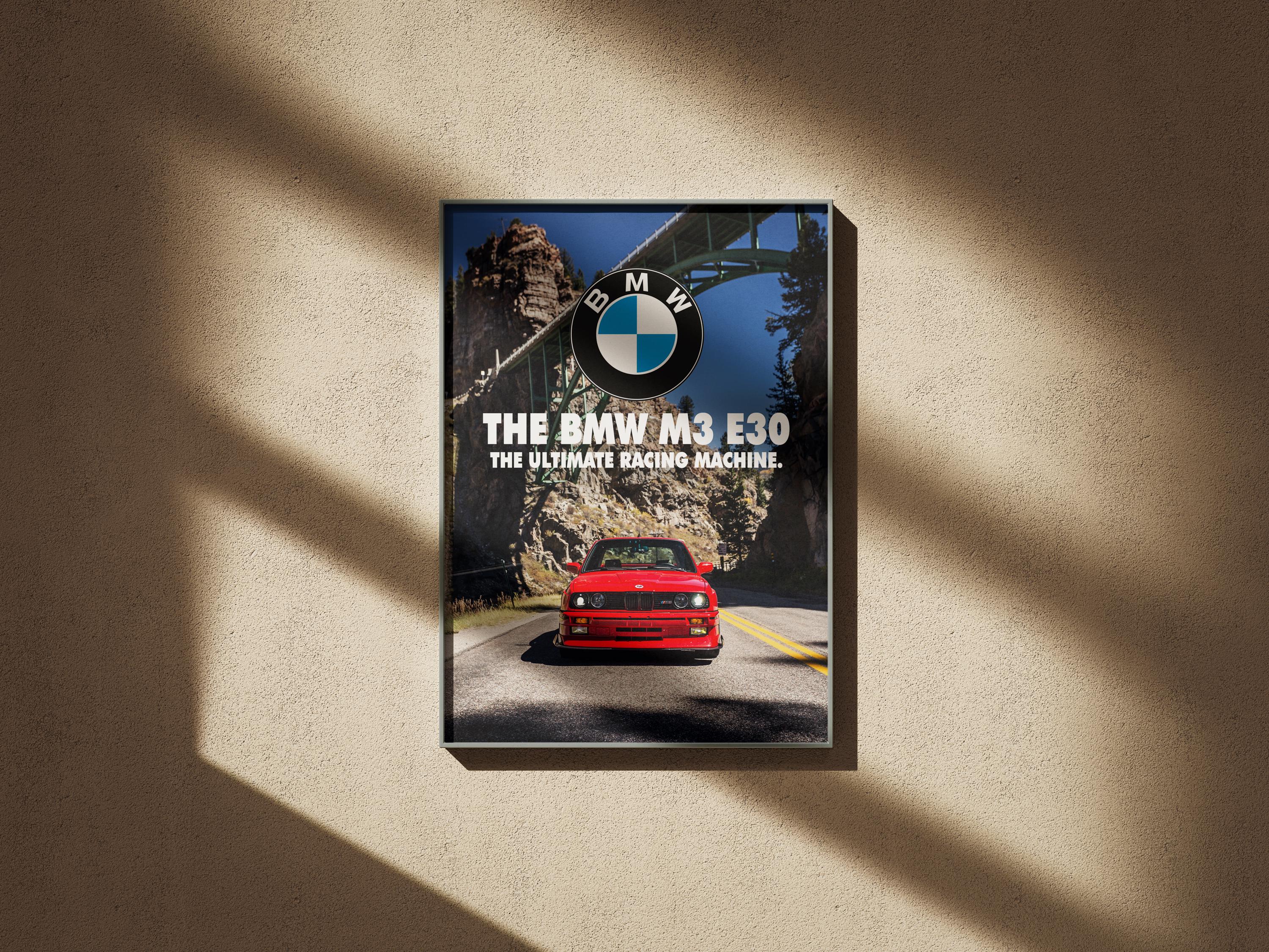 BMW M3 E30 Poster Art Print, Wall Decor, Garage Art, BMW Lover Car ...