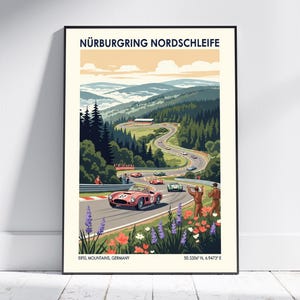 Nürburgring Nordschleife Travel Poster – Vintage Racing Art Print, Retro Wall Decor for Home or Office, Car Enthusiast Gift