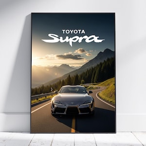 Póster de Toyota Supra, impresión artística de coches clásicos, impresión de arte automotriz, impresión de merchandising de Toyota, regalo perfecto para entusiastas de los coches, regalo para papá