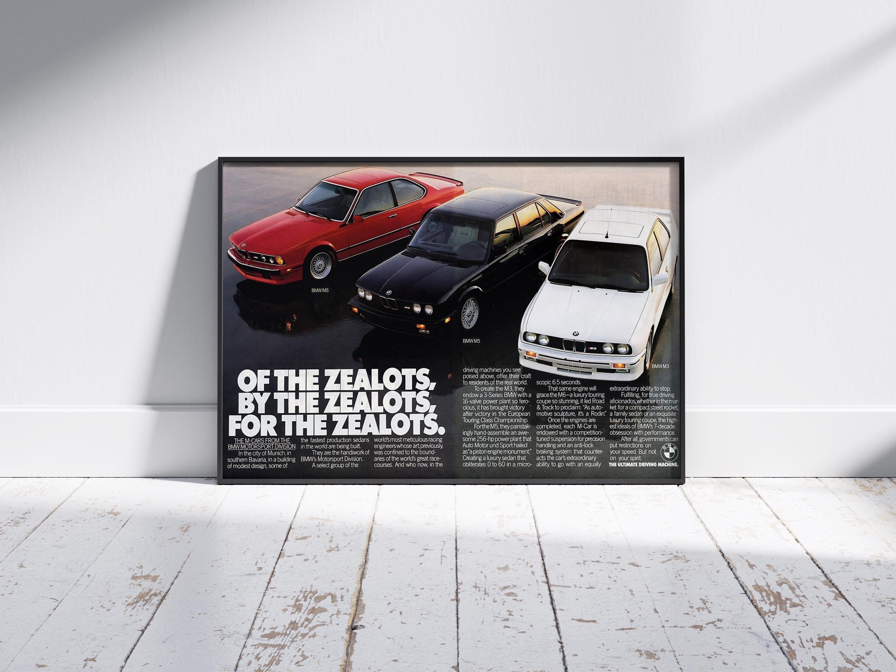 BMW E30 Magazine Advert Authentic Poster Vintage Retro Classic Art