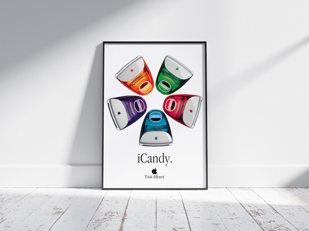 Apple Imac Icandy Vintage Poster Retro Tech Advert Art Print