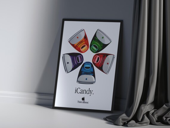 Apple Imac Icandy Vintage Poster Retro Tech Advert Art Print