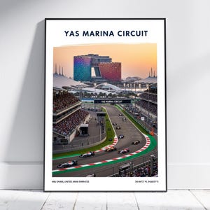Yas Marina Formula One Circuit Art Print – Vintage Travel Poster, Modern Wall Art for Home Decor, Interior Gift Artwork