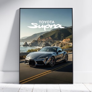 Toyota Supra Supercar Poster – Modern Car Art Print for Home Decor, Custom Wall Art Gift, Interior Design Artwork