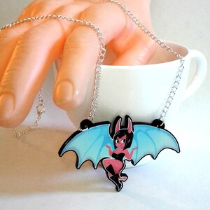 Cute Succubus Demon Girl acrylic charm necklace