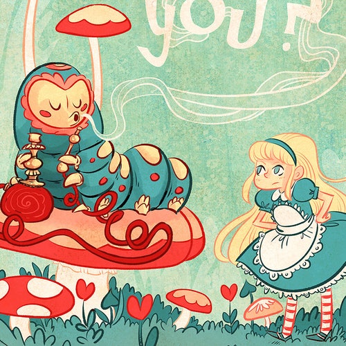 Who Are You 8x12 In Alice In Wonderland Print Etsy
