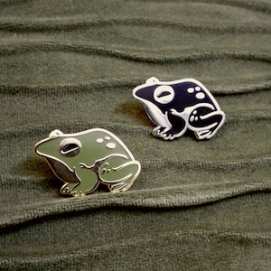 Toadally cute witch's familiar green and rose gold toad enamel pin