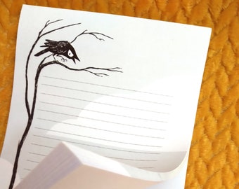 Cawing Crow printed memo pad 5x7 inches