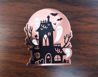 Harvest Moon copper variant Haunted House hard enamel pin