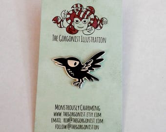 Flying Crow enamel pin