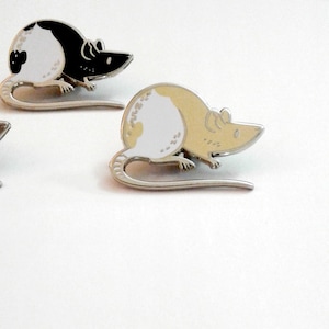 Champagne Hooded Rat variant cute pet rat enamel pin