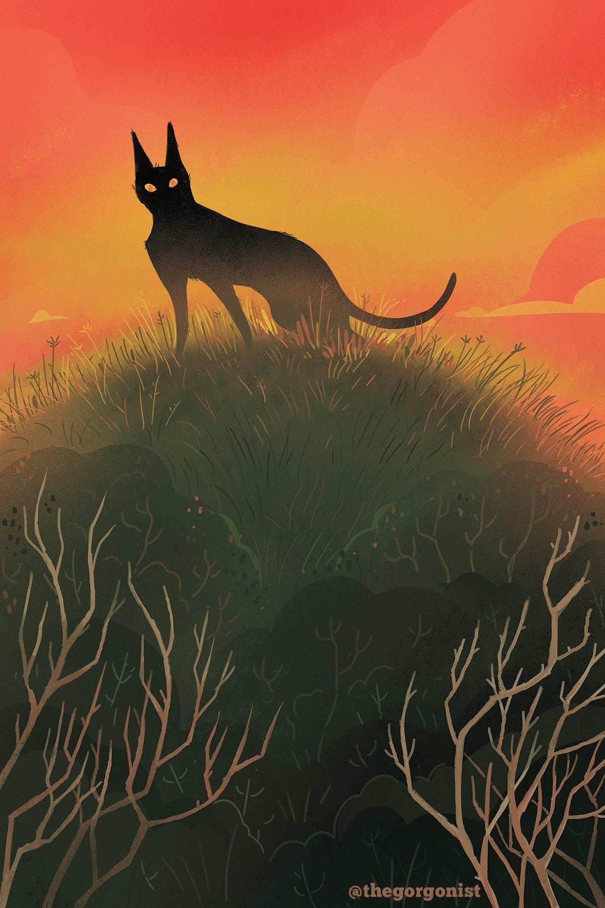 Beast of Bodmin Black Cat Urban Legend 8x12 Art Print - Etsy