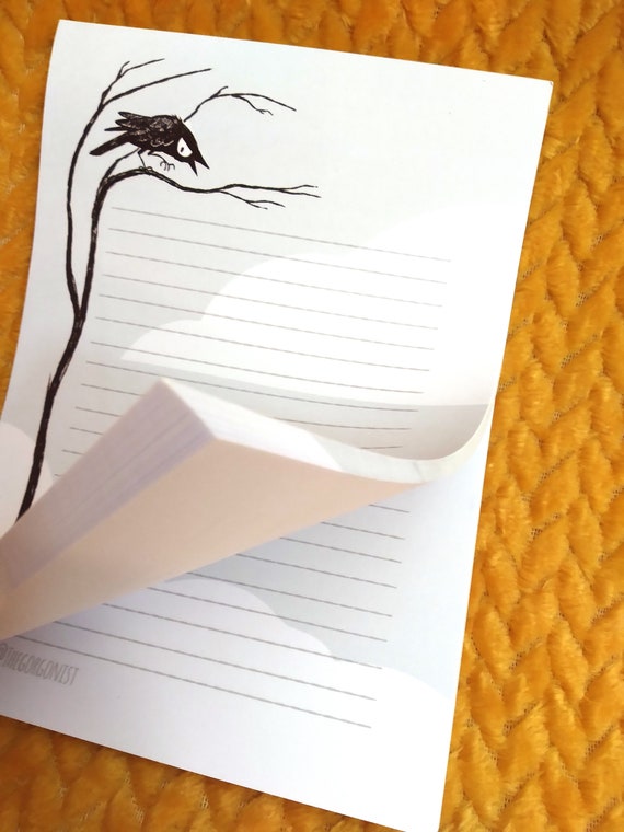 Cawing Crow printed memo pad 5x7 inches