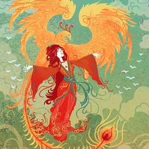 Goddess of the Phoenix 8x10 art print