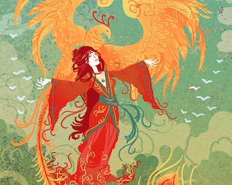 Goddess of the Phoenix 8x10 art print