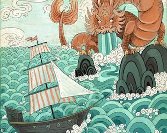 Ocean Source 11x14 fantasy cartology-inspired poster print