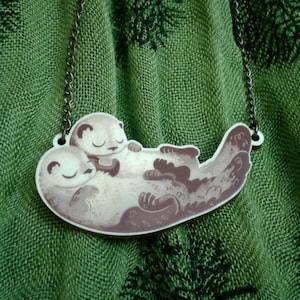 Otterly Adorable wood charm necklace
