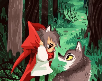 Little Red Werewolf 8x12 art print
