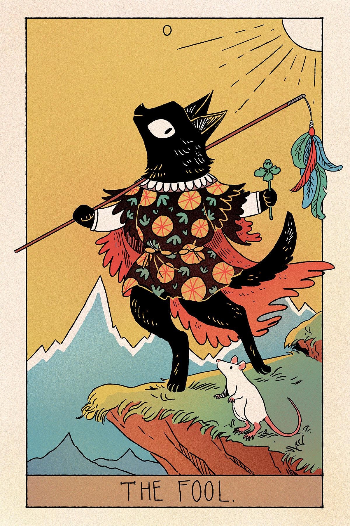 The Black Cat Fool Tarot Homage 8x12 Art Print - Etsy
