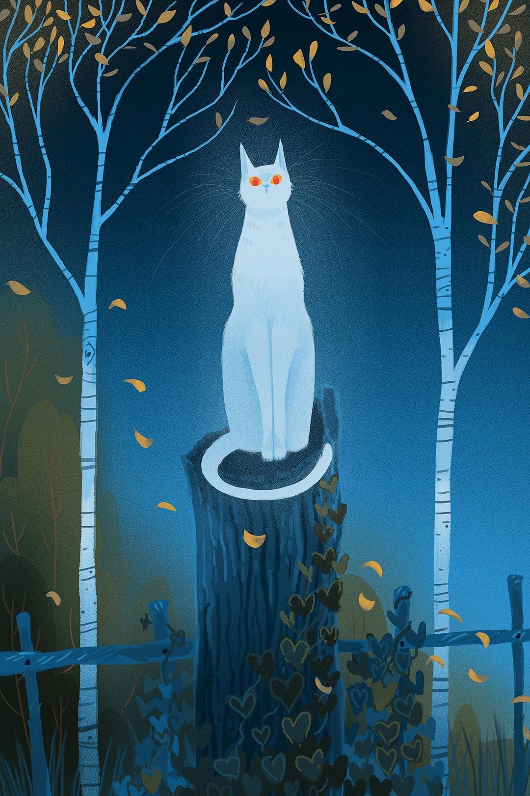 「ghost painter 」様の作品「イルカの家族」「野原のネコ」2点セット Spectral Feline Ghost Cat Urban Legend 8x12 Art Print - Etsy