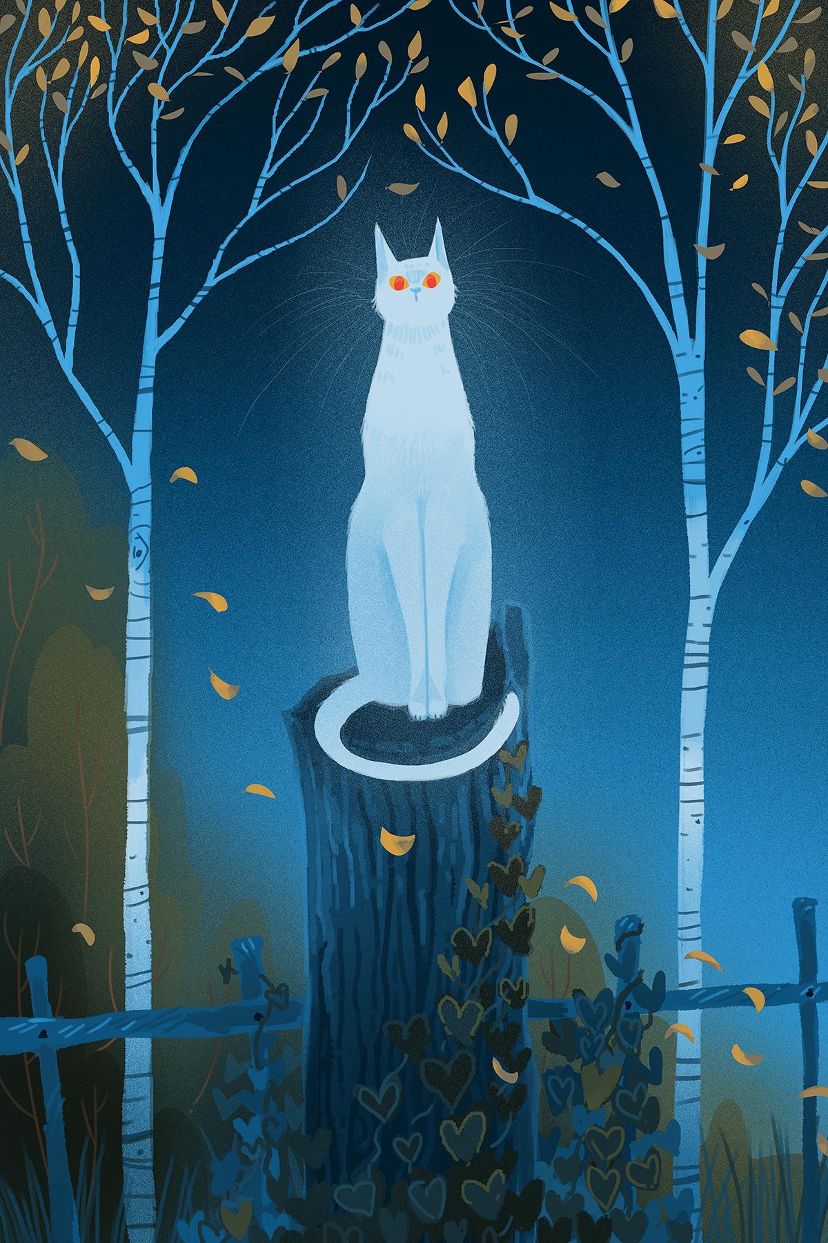 絵画 GHOST CRDP60% Spectral Feline Ghost Cat Urban Legend 8x12 Art Print - Etsy