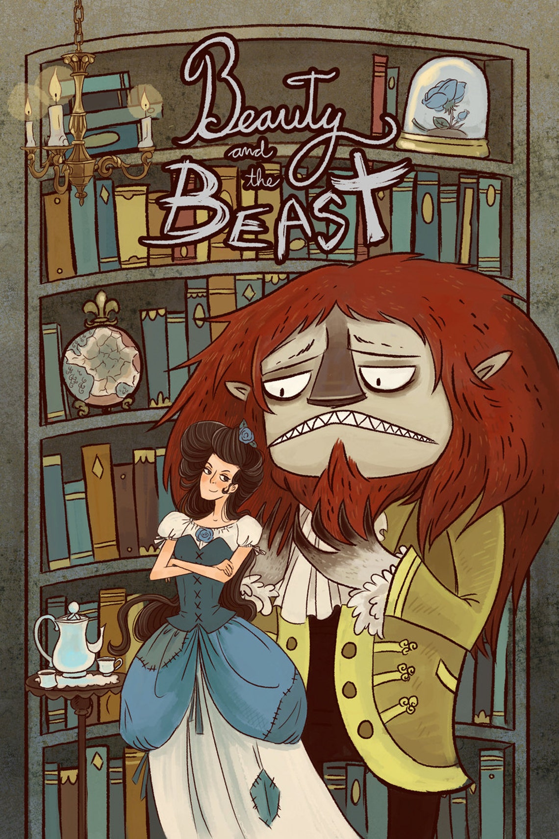 Beauty and the Beast 12x18 Literary Poster Etsy