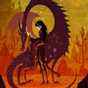 The Sorceress and the Dragon 8x10 art print