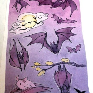 Cute Bat Sticker Sheet