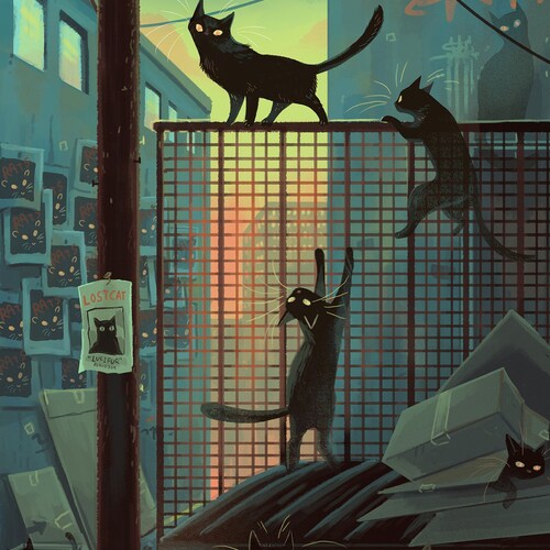 Alley Shadow Cat Urban Legend 8x12 Art Print - Etsy
